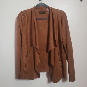 Bagatelle Brown Faux Suede Women's Jacket 1X